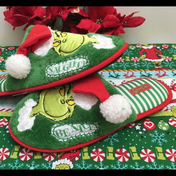 Grinch slippers/Grinch men’s bedroom slippers/Grinch men’s slippers. New. 7/8 main image 4